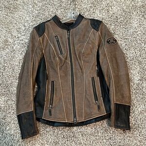 Leather motorcycle jacket